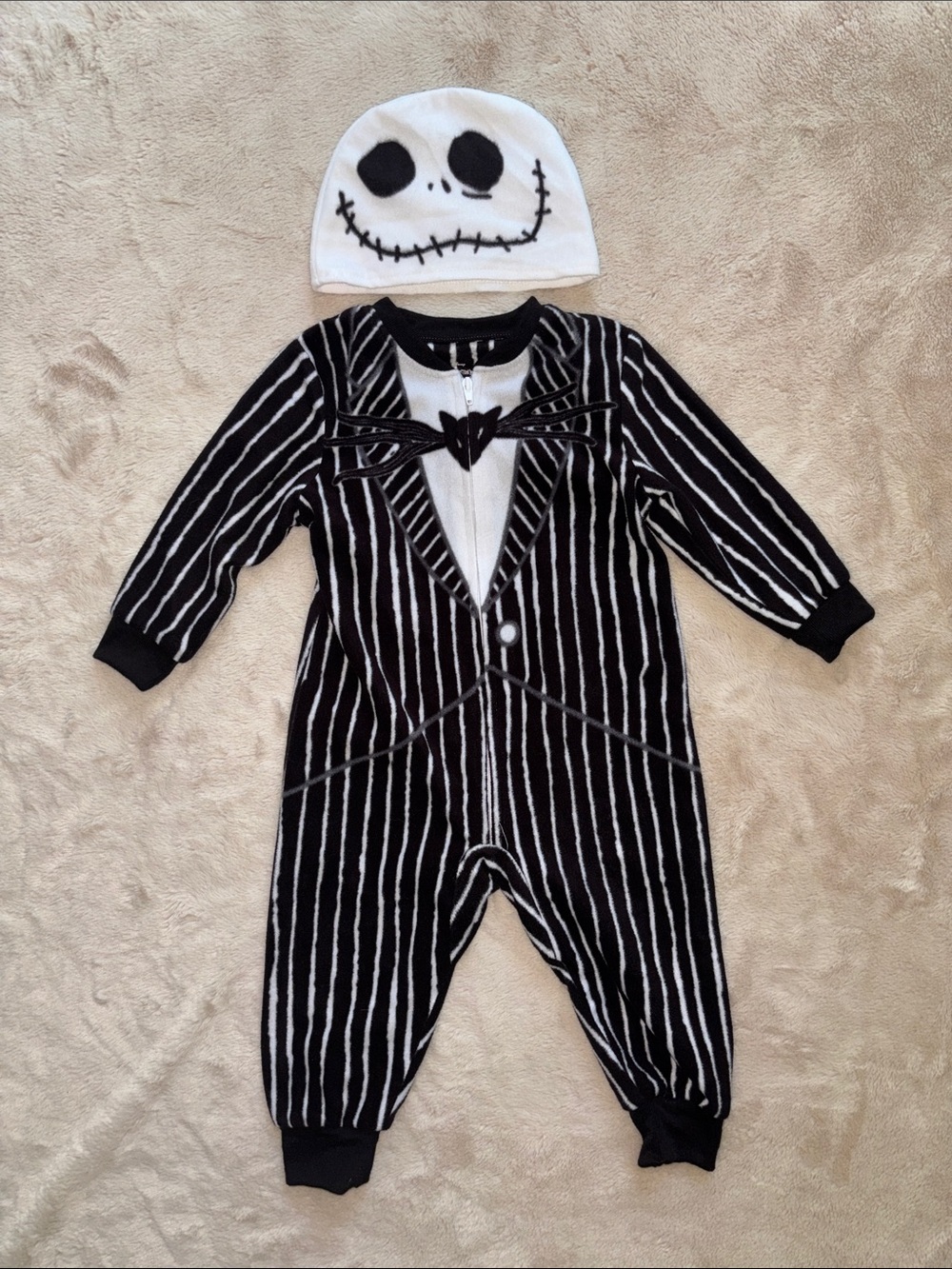 Jack Skellington 18M One-Piece with Hat - PJs or Costume 🎃